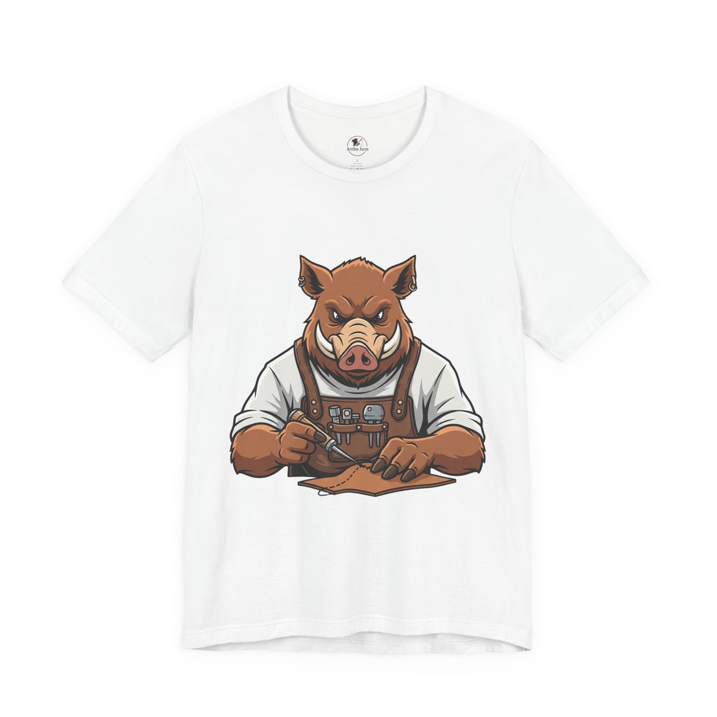 Crafty Pig Graphic Shirt - Fun Unisex Tee for Animal Lovers, Casual Birthday Apparel, and Funny Gift - ArtOm_farm™ LEATHER