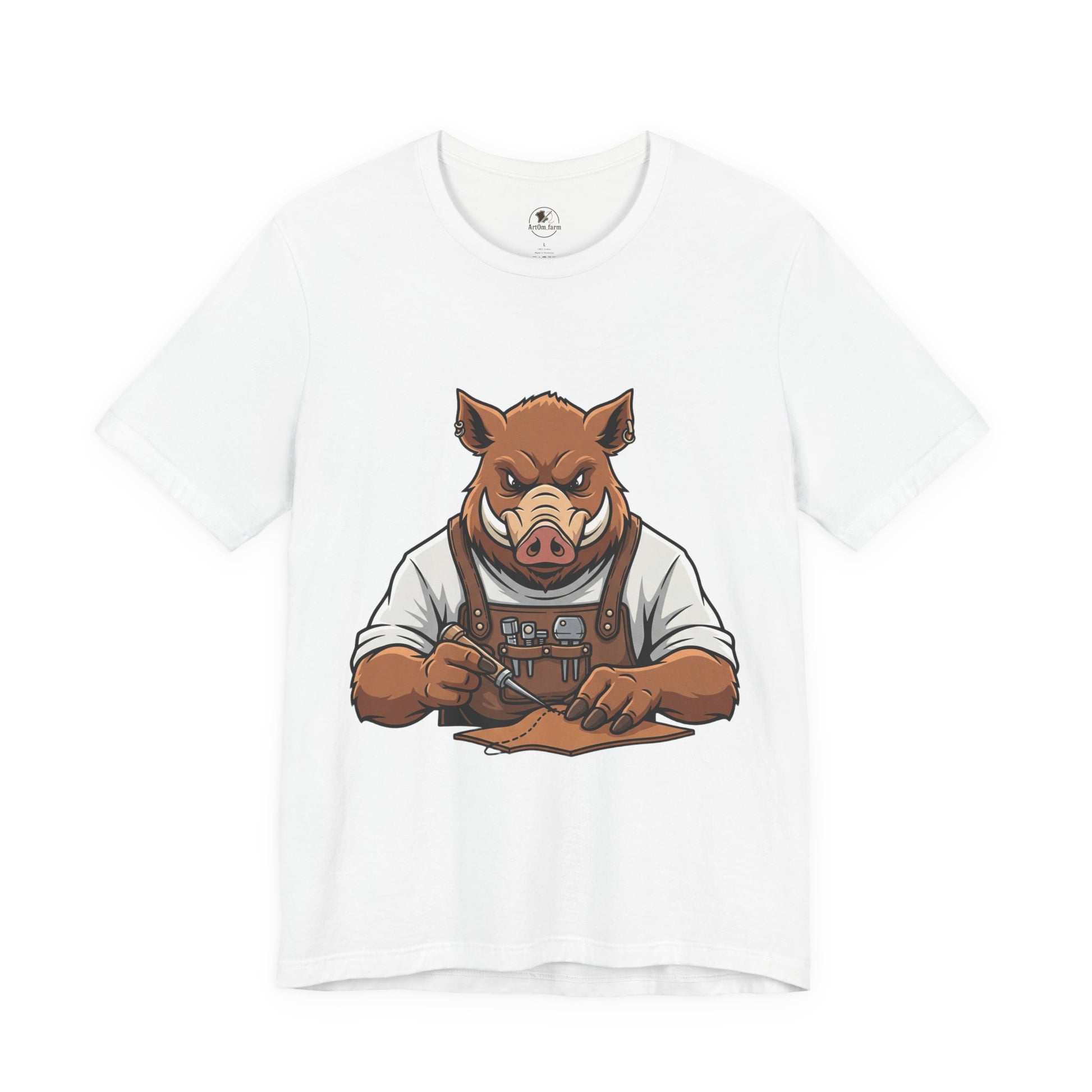 Crafty Pig Graphic Shirt - Fun Unisex Tee for Animal Lovers, Casual Birthday Apparel, and Funny Gift - ArtOm_farm™ LEATHER