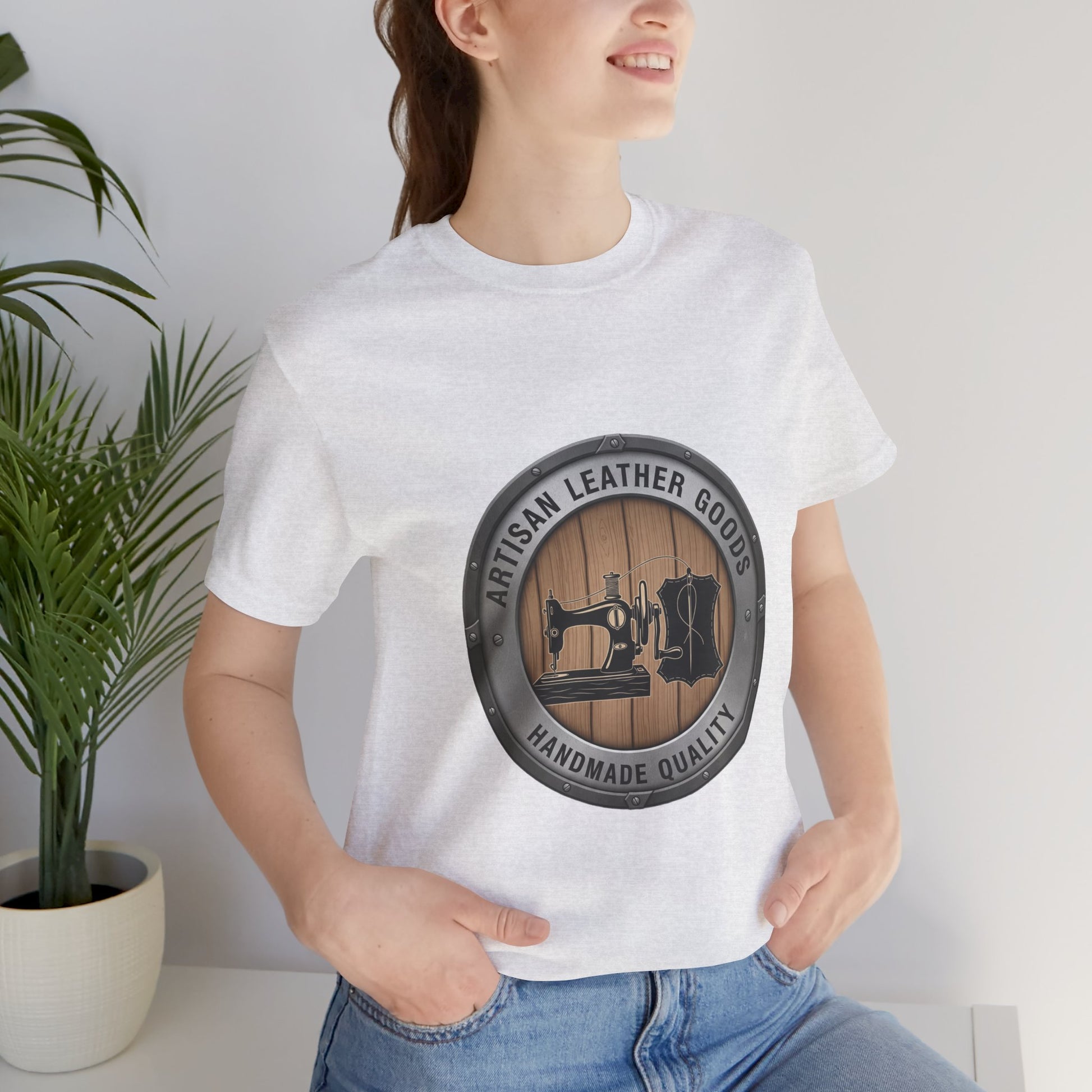 Artisan Leather Goods T-Shirt for Casual Wear, Handmade Quality Tee - Perfect Gift for Crafters and Father's Day - ArtOm_farm™ LEATHER