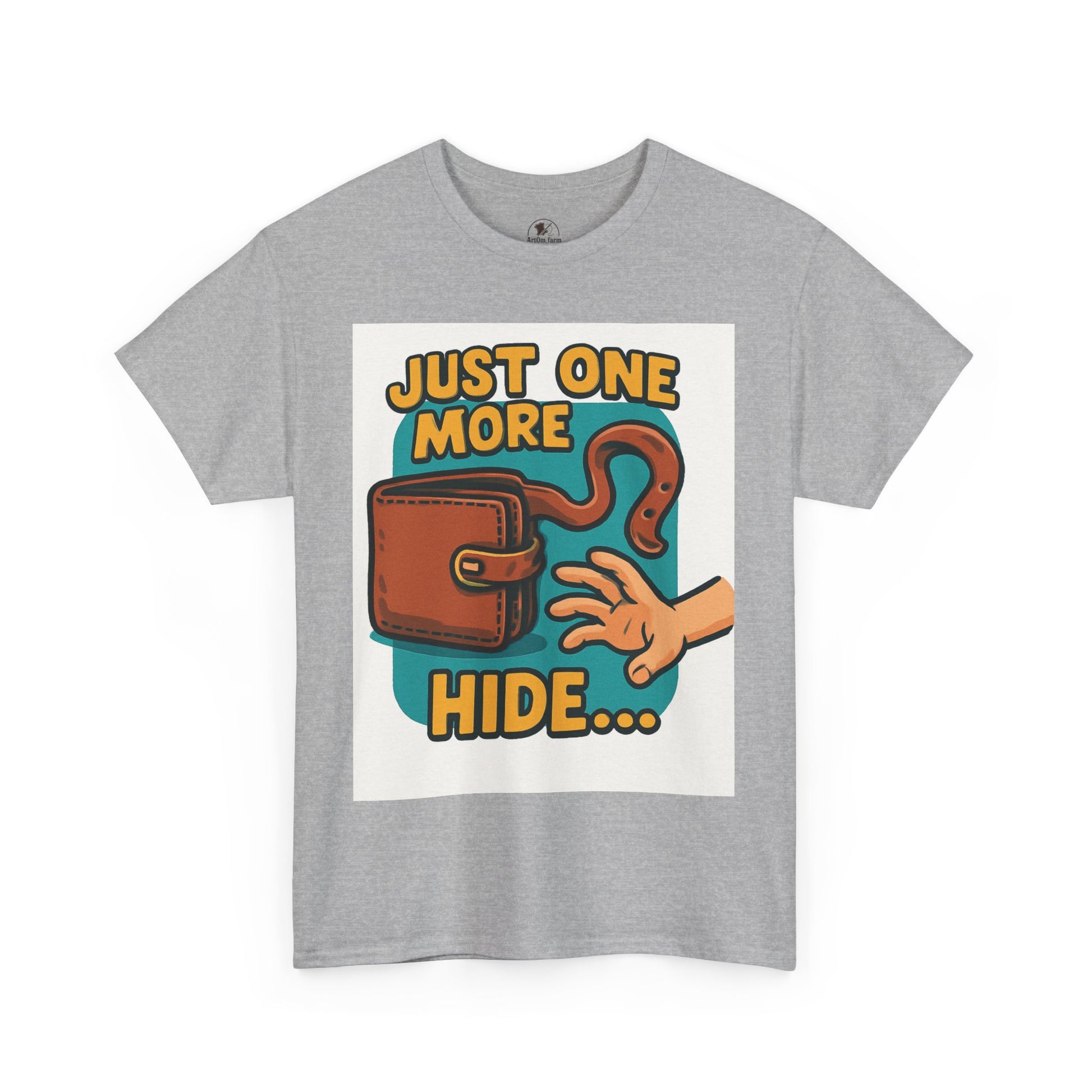 Funny Gamer T-Shirt - Unisex Heavy Cotton Tee, Just One More Hide, Unique Gift for Gamers, Casual Wear, Humorous Birthday Shirt - ArtOm_farm™ LEATHER