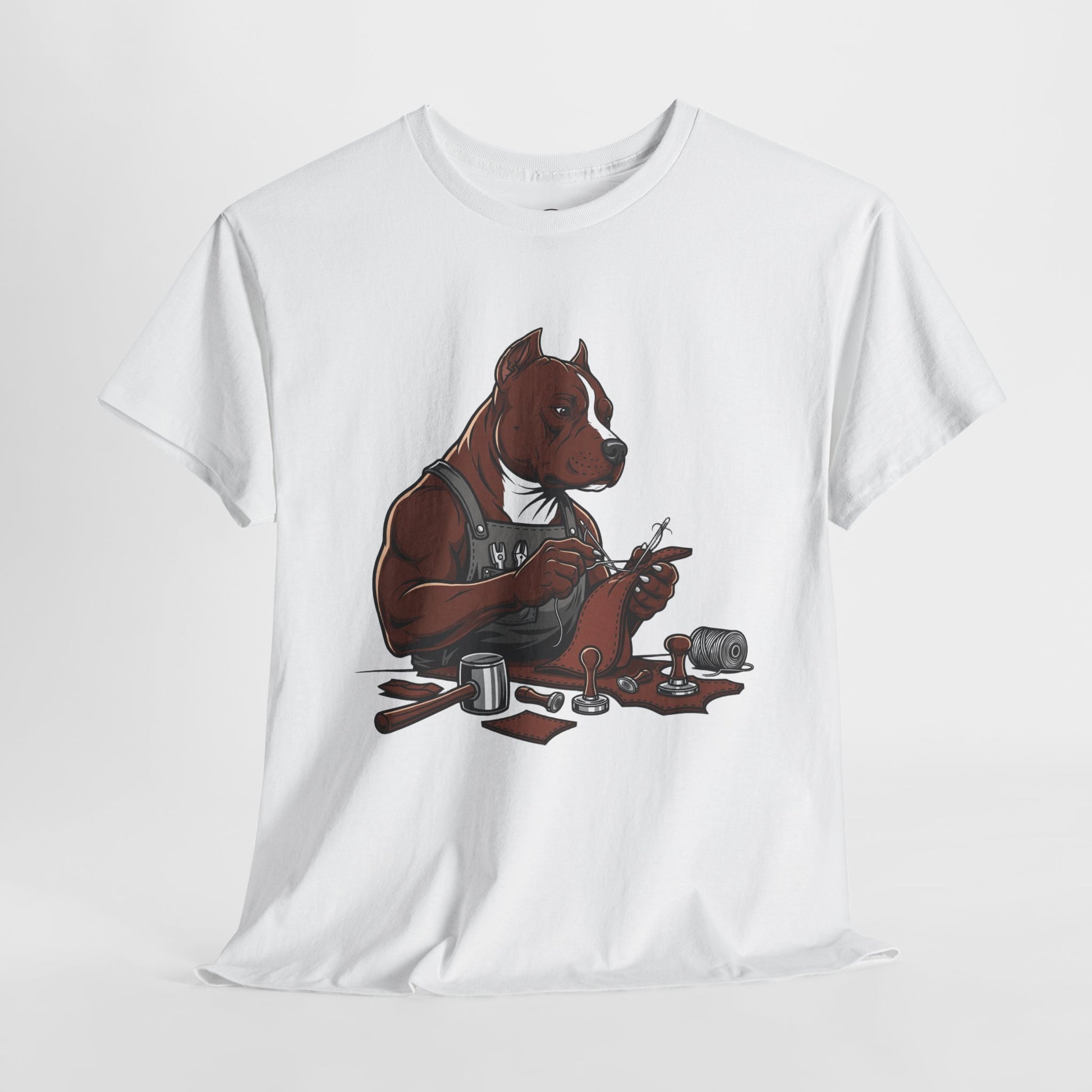 Artistic Dog Lover Tee - Casual Graphic T-Shirt for Pet Owners, Ideal Gift for Birthdays and Holidays - ArtOm_farm™ LEATHER