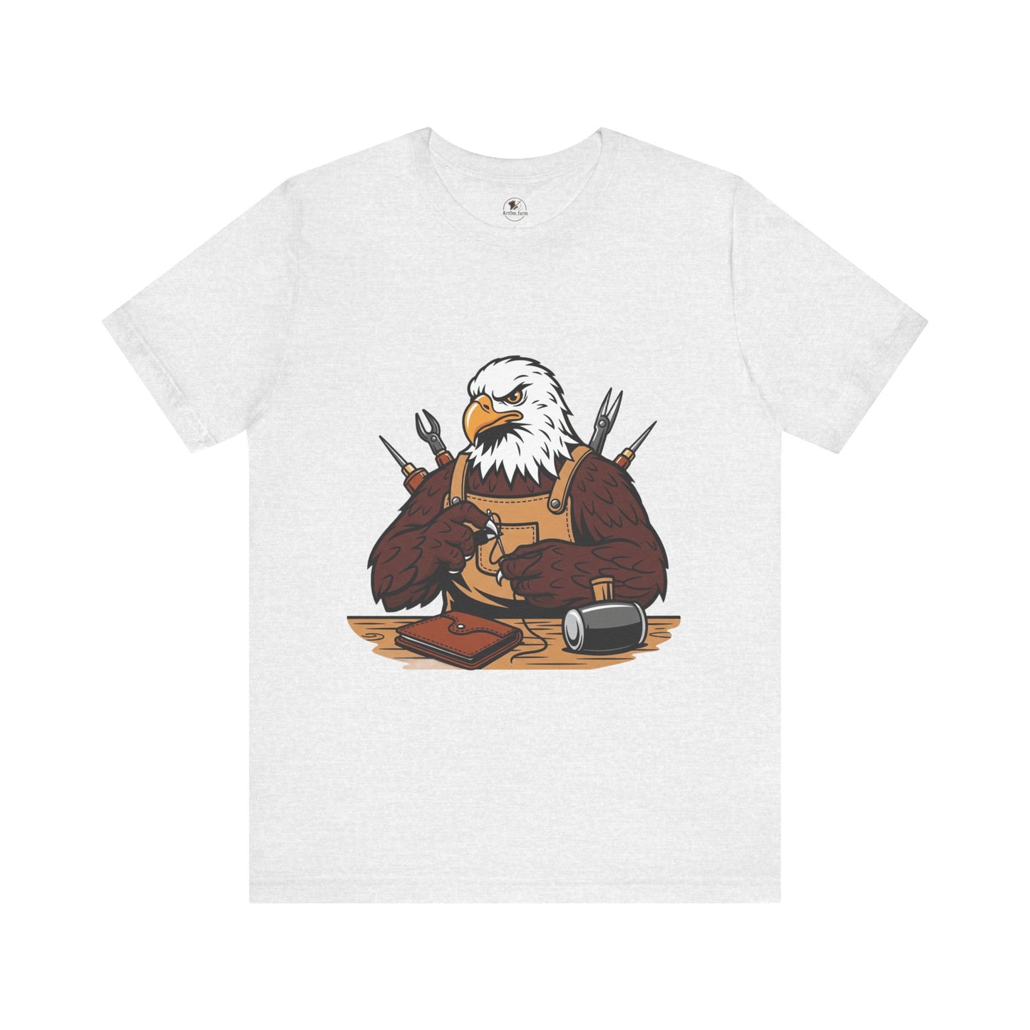Crafty Eagle DIY Shirt - Unisex Tee for Crafters, Eagle Graphic Design, Gift for Men and Women - ArtOm_farm™ LEATHER