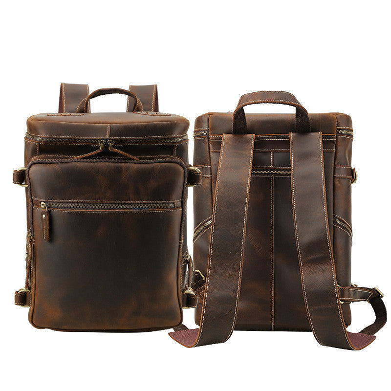 New Retro Leather Men's Computer Bag - Large Capacity 16 Inch for Laptops - ArtOm_farm™ LEATHER 