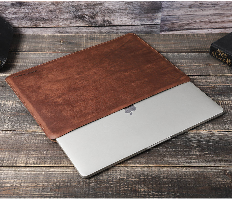 MacBook Pro 13.3 Leather Case - Compatible Crazy Horse Leather Protective Cover - ArtOm_farm™ LEATHER 