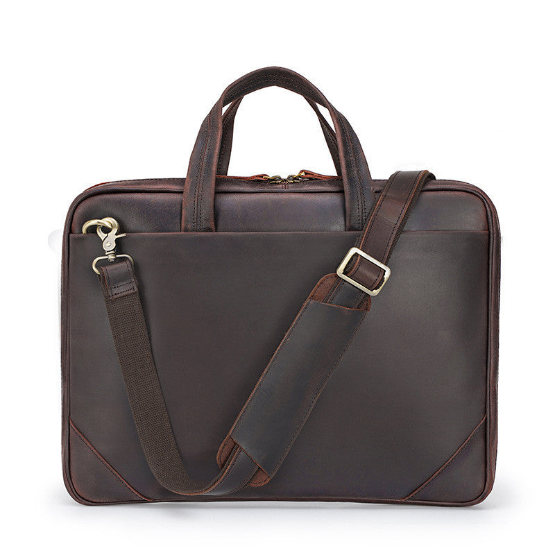 Handbag Inch Laptop Bag Retro Crazy Horse Leather Laptop Briefcase - ArtOm_farm™ LEATHER