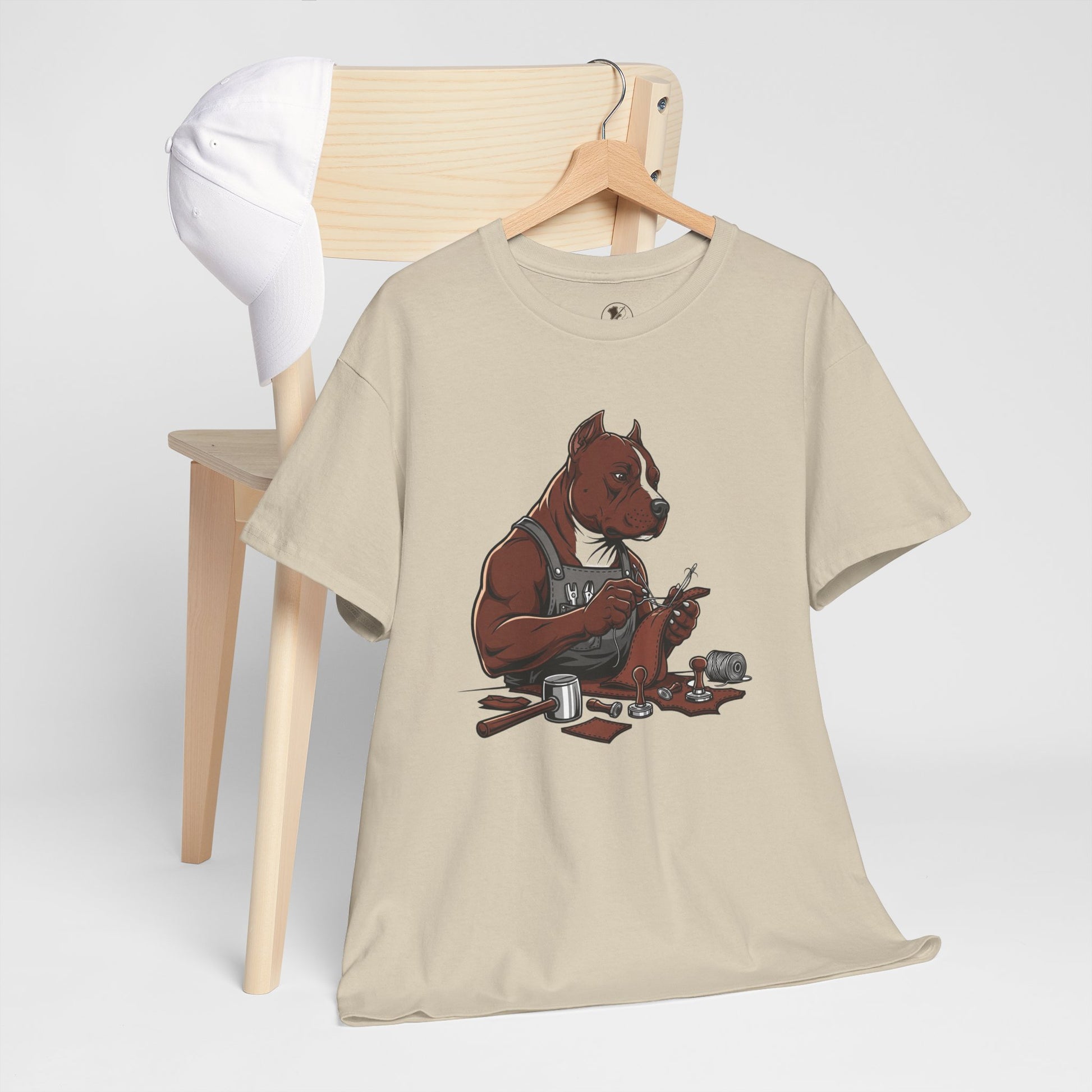 Artistic Dog Lover Tee - Casual Graphic T-Shirt for Pet Owners, Ideal Gift for Birthdays and Holidays - ArtOm_farm™ LEATHER 