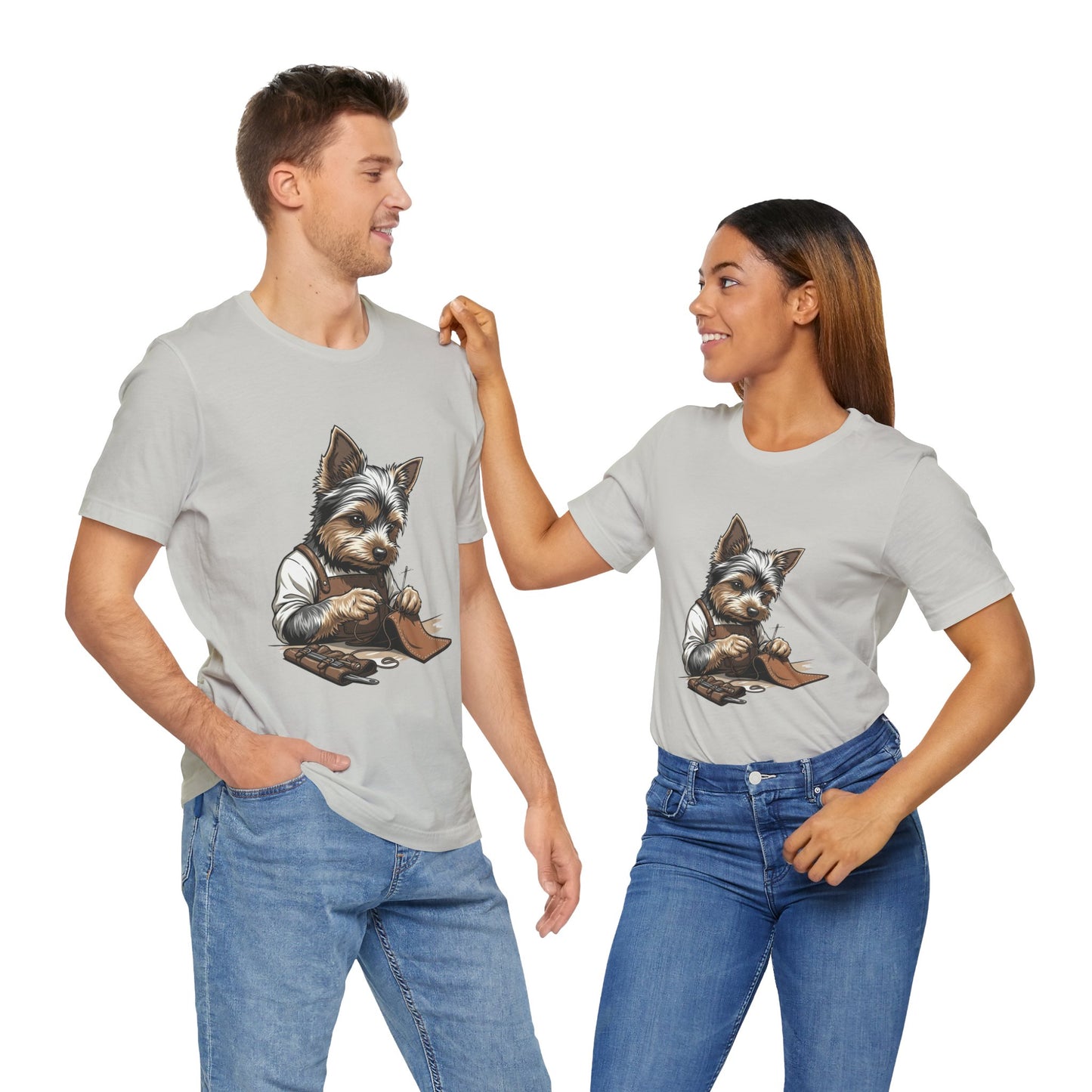 Crafty Canine T-Shirt, Funny Dog Lover Gift, Cute Animal Tee for Pet Owners, Casual Wear for Artisan Friends - ArtOm_farm™ LEATHER 
