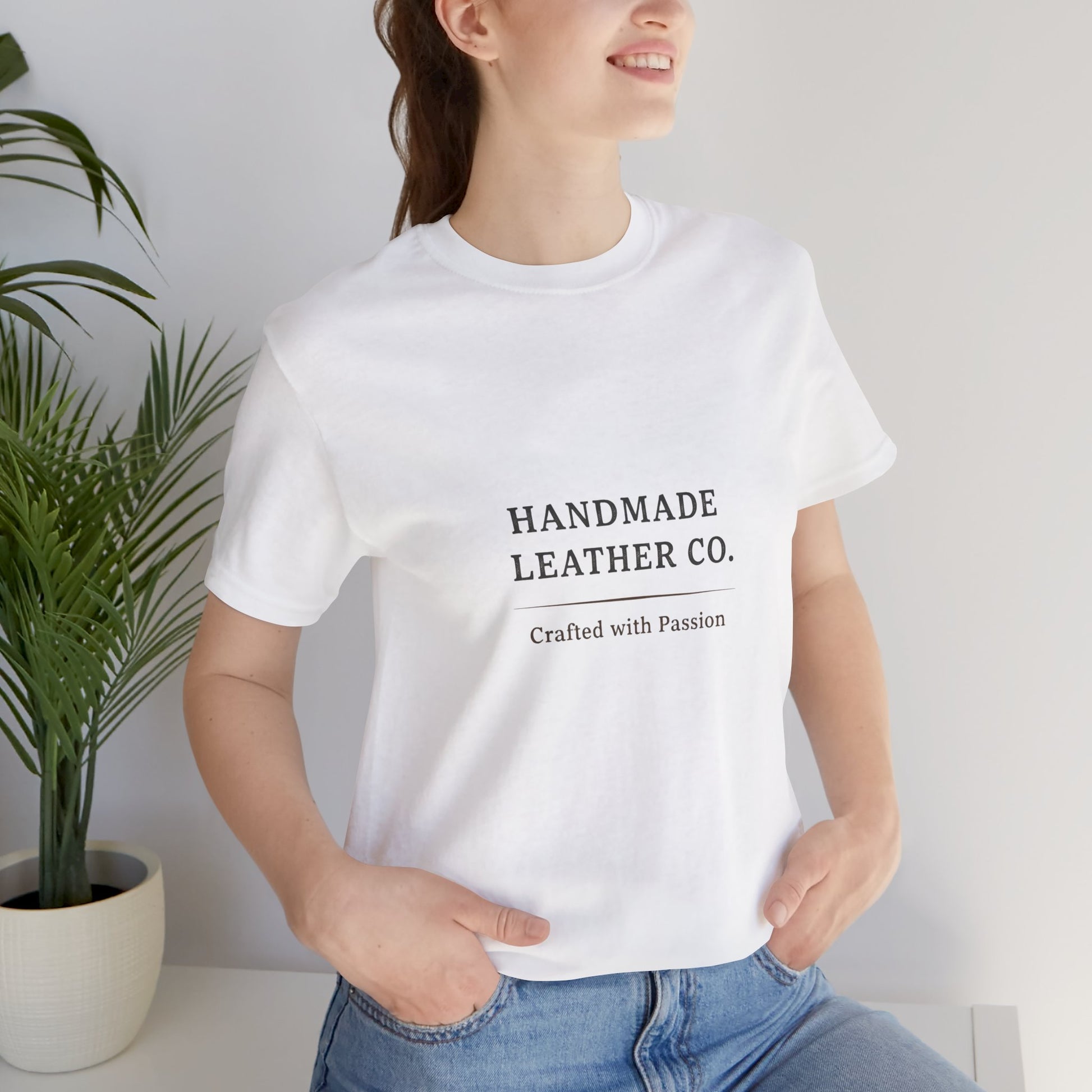Handmade Leather Co. Tee - Unisex Casual Fashion Shirt for Everyday Wear, Stylish Comfort Gift for Leather Lovers - ArtOm_farm™ LEATHER