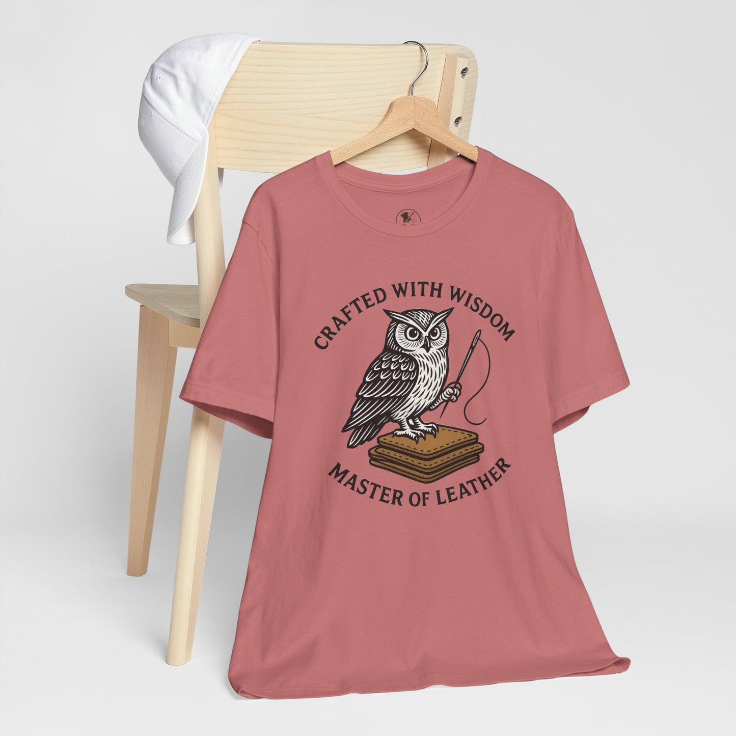 Wise Owl Unisex Tee - Unique Animal Design, Eco-Friendly Apparel for Crafters and Style Enthusiasts - ArtOm_farm™ LEATHER 
