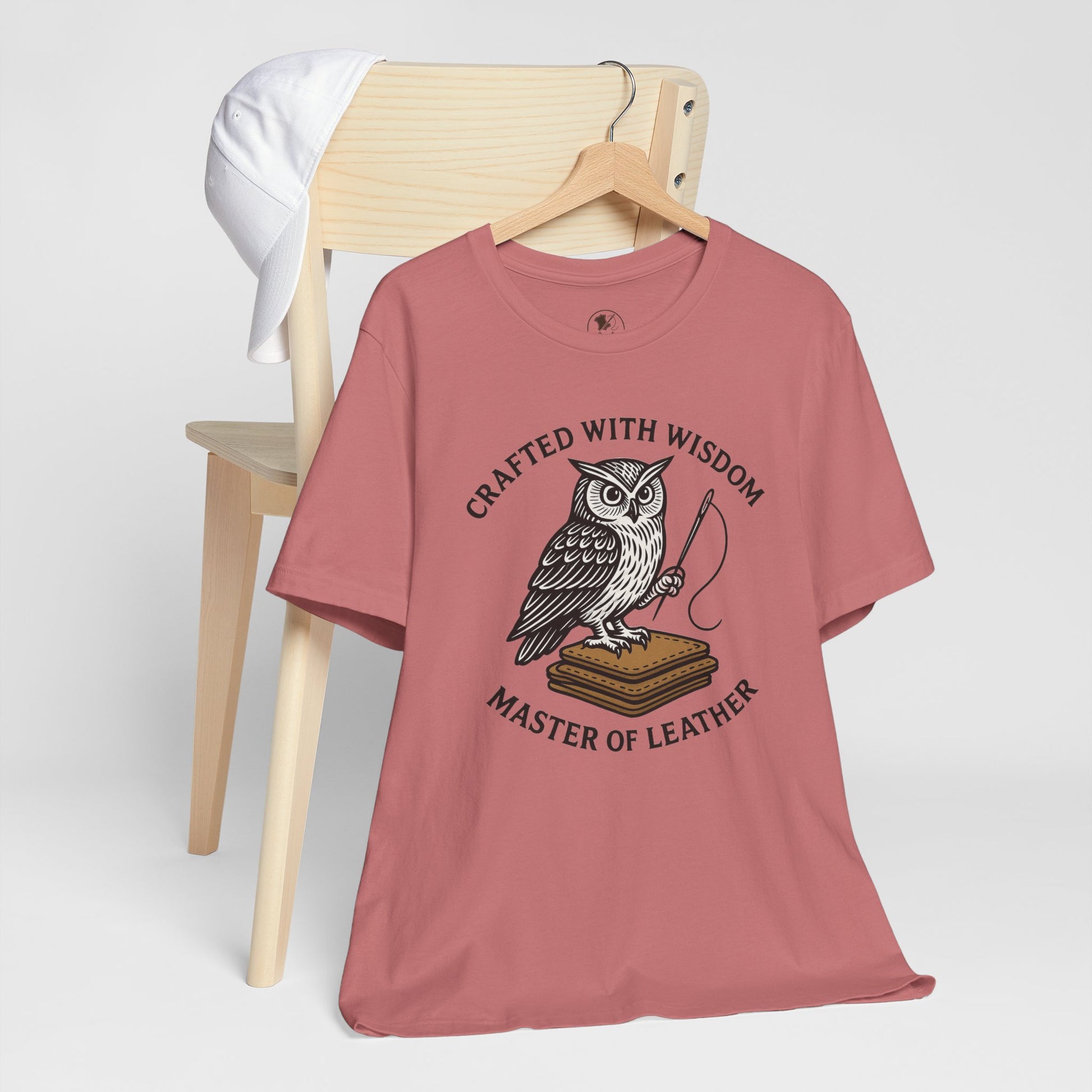 Wise Owl Unisex Tee - Unique Animal Design, Eco-Friendly Apparel for Crafters and Style Enthusiasts - ArtOm_farm™ LEATHER 