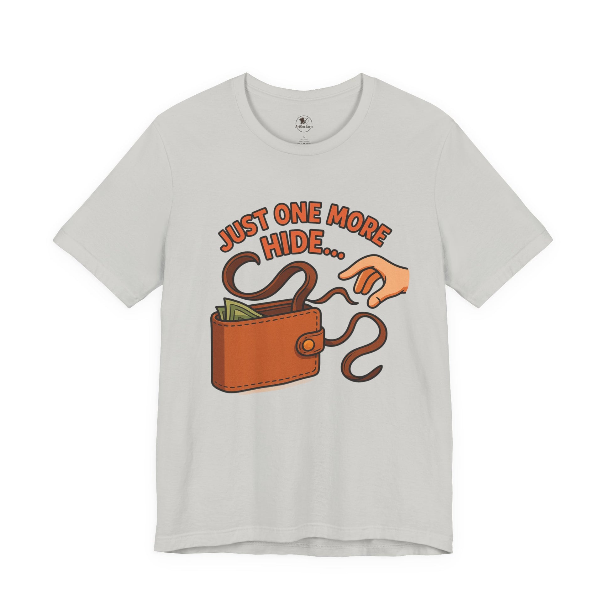 Funny Money Hide T-Shirt - Unisex Jersey Tee for Finance Lovers, Humorous Gift for Casual Wear, Perfect for Birthdays and Holidays - ArtOm_farm™ LEATHER 