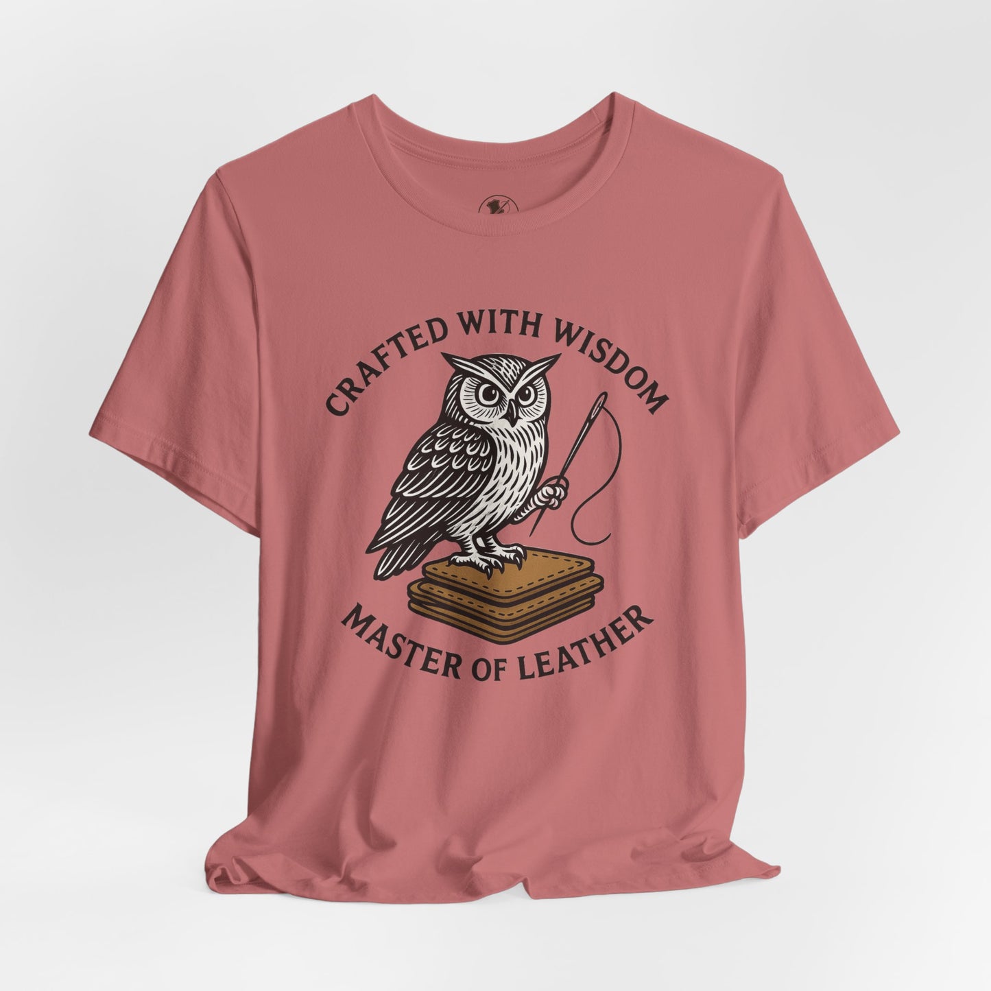 Wise Owl Unisex Tee - Unique Animal Design, Eco-Friendly Apparel for Crafters and Style Enthusiasts - ArtOm_farm™ LEATHER 