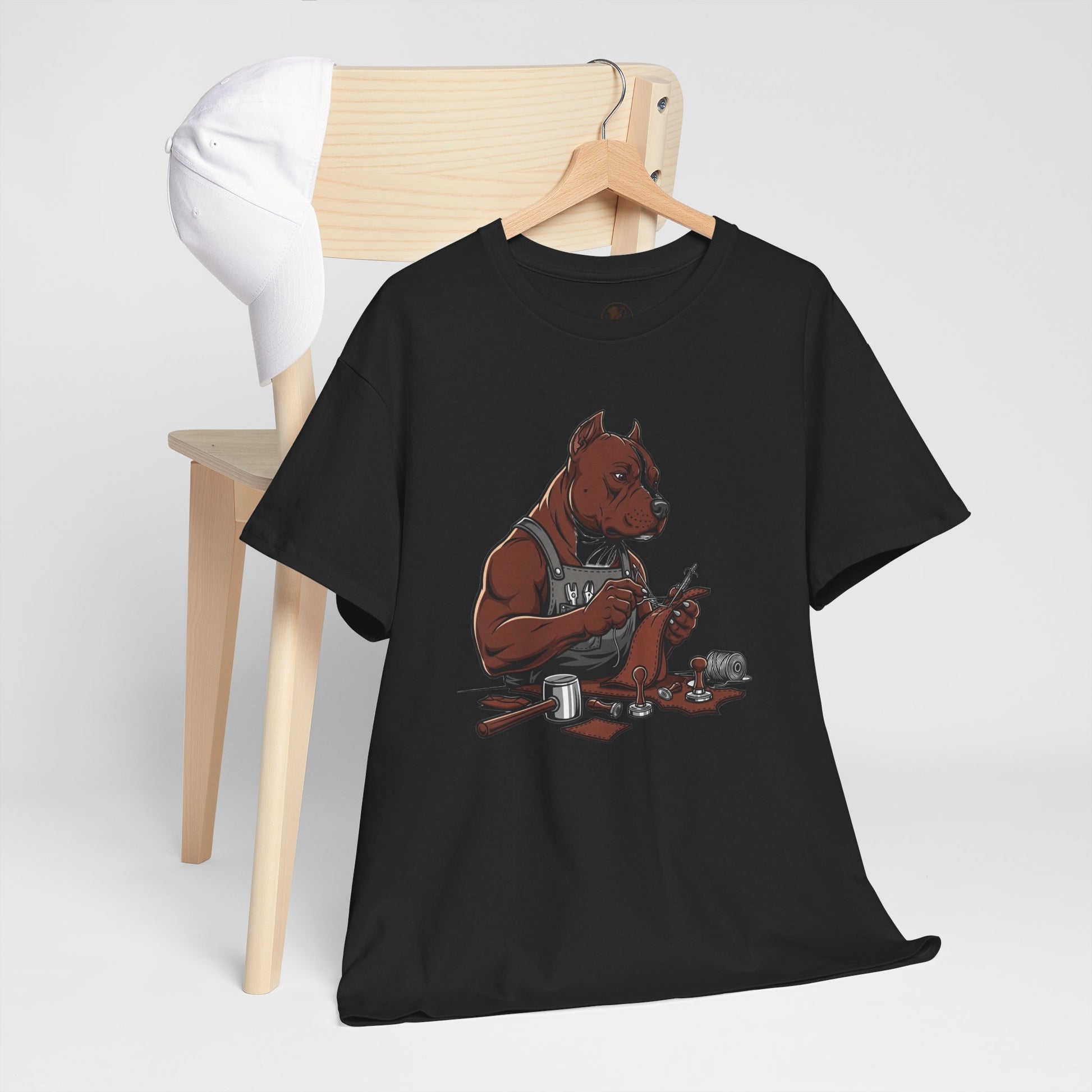 Artistic Dog Lover Tee - Casual Graphic T-Shirt for Pet Owners, Ideal Gift for Birthdays and Holidays - ArtOm_farm™ LEATHER