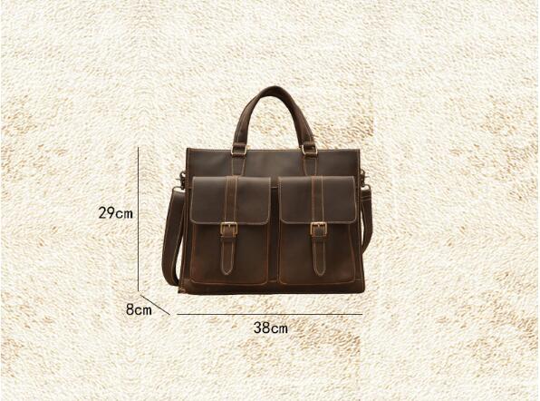 Handmade Leather Briefcase for Men – Vintage Design - ArtOm_farm™ LEATHER 