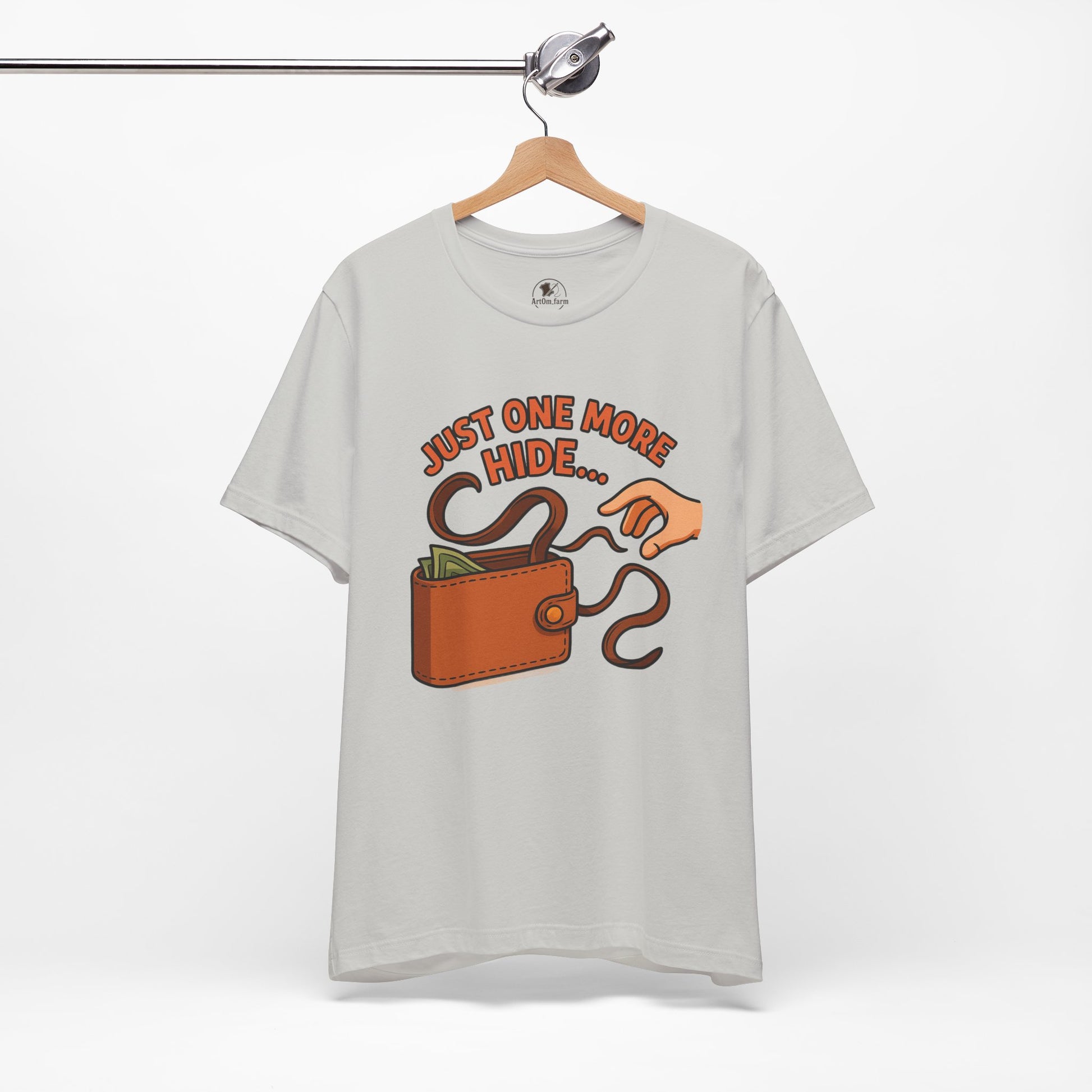 Funny Money Hide T-Shirt - Unisex Jersey Tee for Finance Lovers, Humorous Gift for Casual Wear, Perfect for Birthdays and Holidays - ArtOm_farm™ LEATHER 