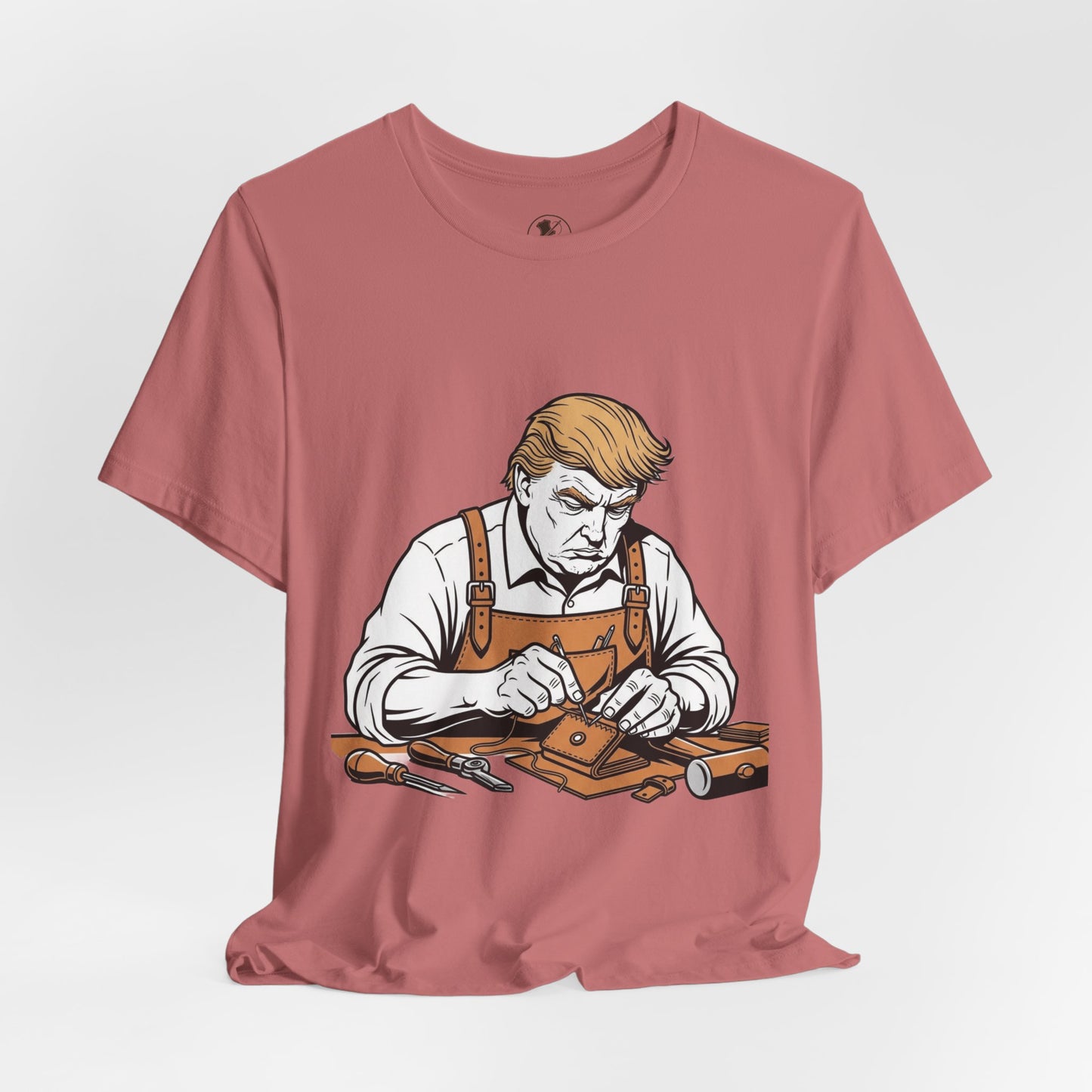 Craftsman Graphic Tee - Workshop T-Shirt for Hobbyists, Unisex Short Sleeve Father's Day Apparel, Artisan Merch - ArtOm_farm™ LEATHER 