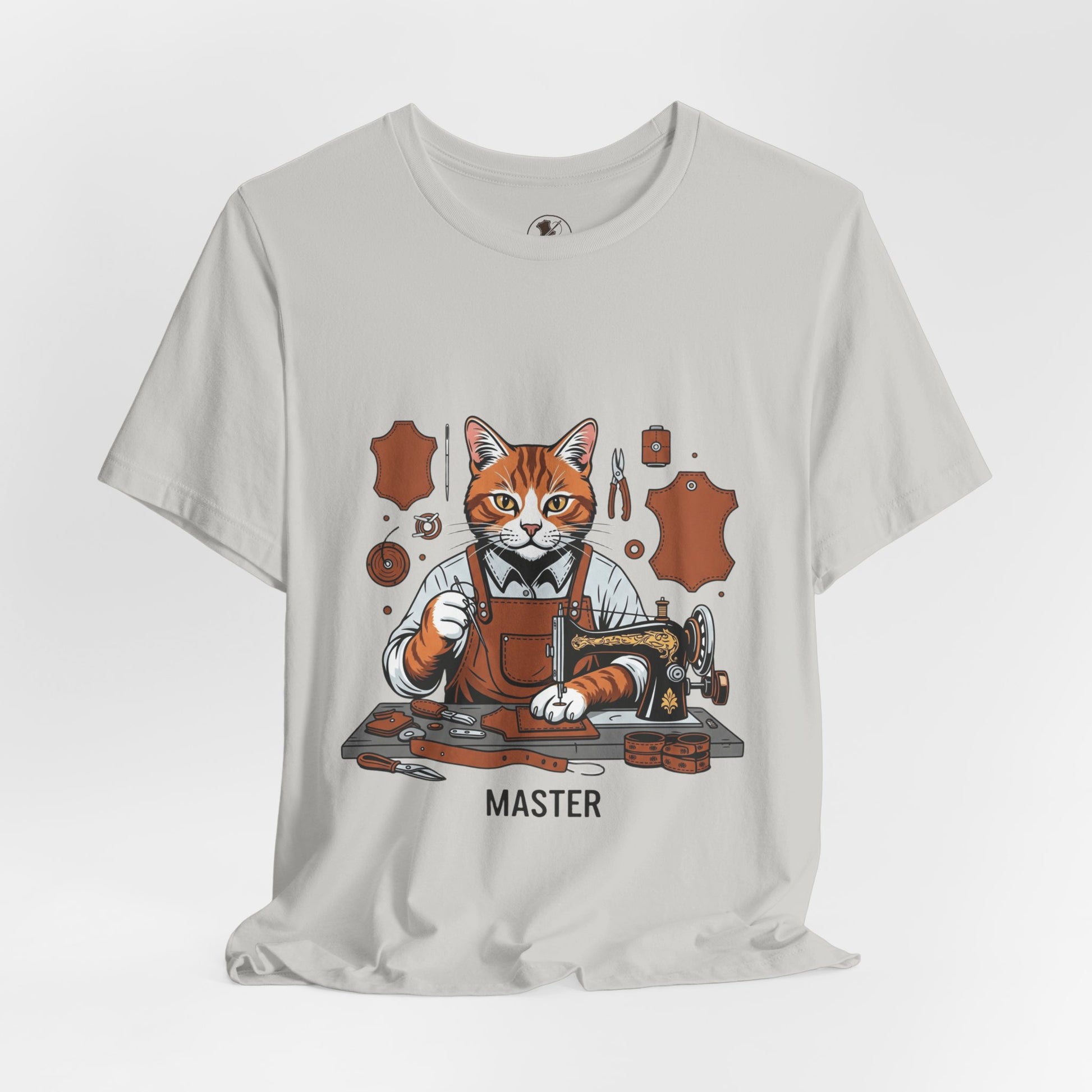 Crafty Cat Master Tee - Funny Cat Shirt for Unisex Pet Lovers, Unique Cat Apparel Gift for Cat Owners - ArtOm_farm™ LEATHER 