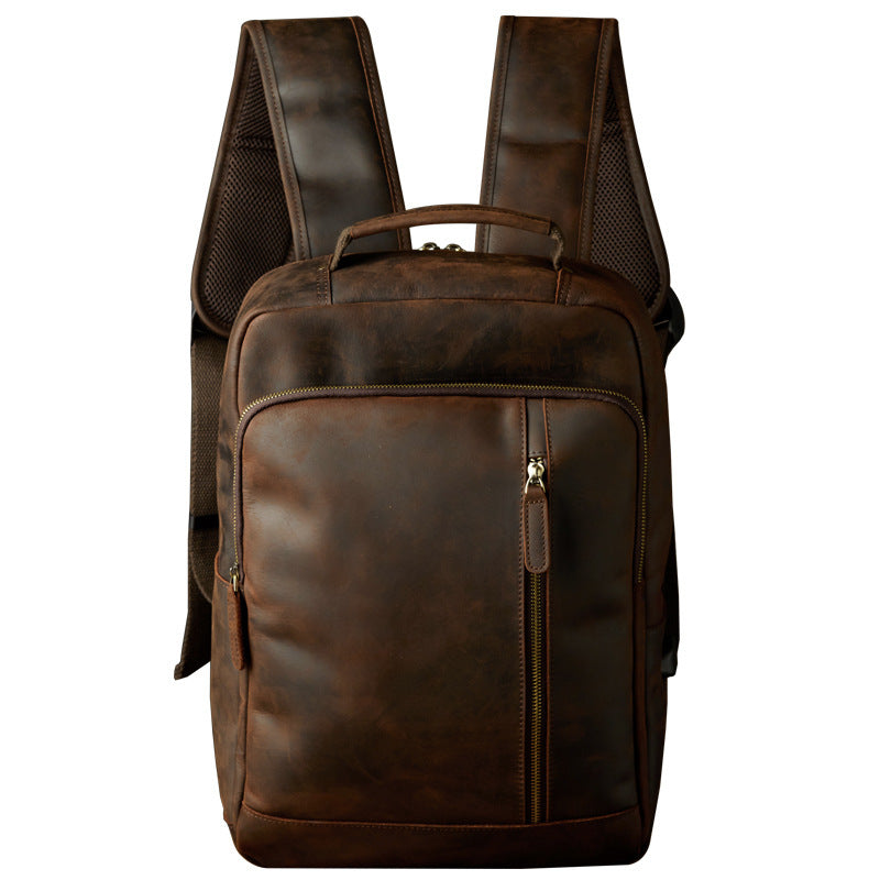 Handmade Leather Backpack - Retro Mad Horse Design - ArtOm_farm™ LEATHER 