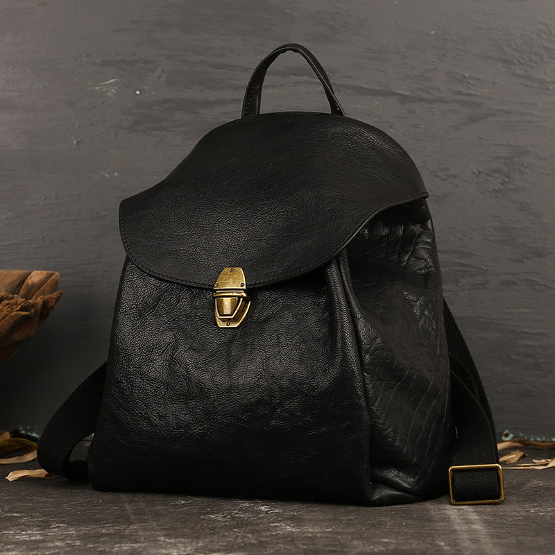 Women's Vintage Leather Backpack - Stylish Casual Backpack for Women - ArtOm_farm™ LEATHER 