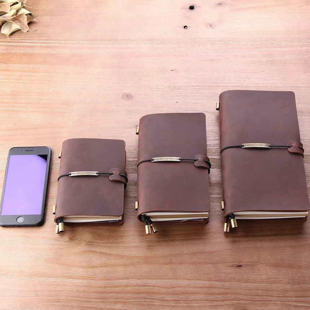 Traveler's Crazy Horse Leather Notebook - Premium Quality for Adventurers - ArtOm_farm™ LEATHER