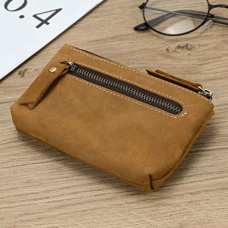 Crazy Horse Leather Coin Purse - Stylish and Durable Wallet for Everyday Use