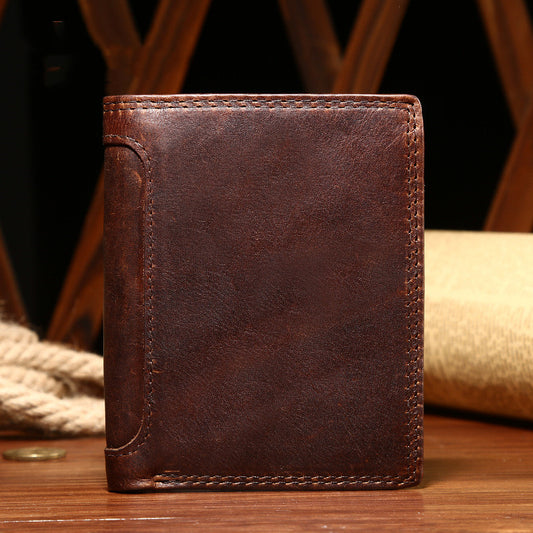 Men's Vintage Leather Wallet for Business and Everyday Use - ArtOm_farm™ LEATHER 