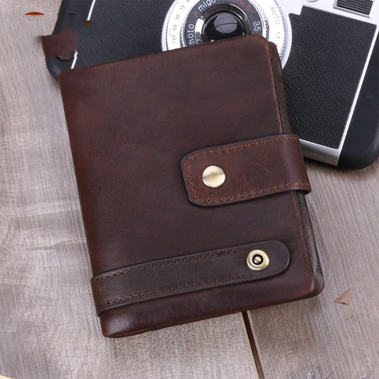Multi Card Leather Wallet - Retro Crazy Horse Leather Design - ArtOm_farm™ LEATHER