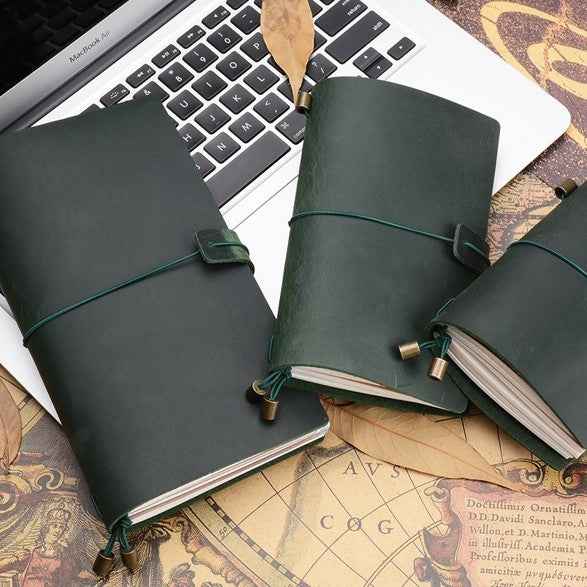Vintage Leather Notebook - Timeless Writing Experience with Crazy Horse Leather Design - ArtOm_farm™ LEATHER