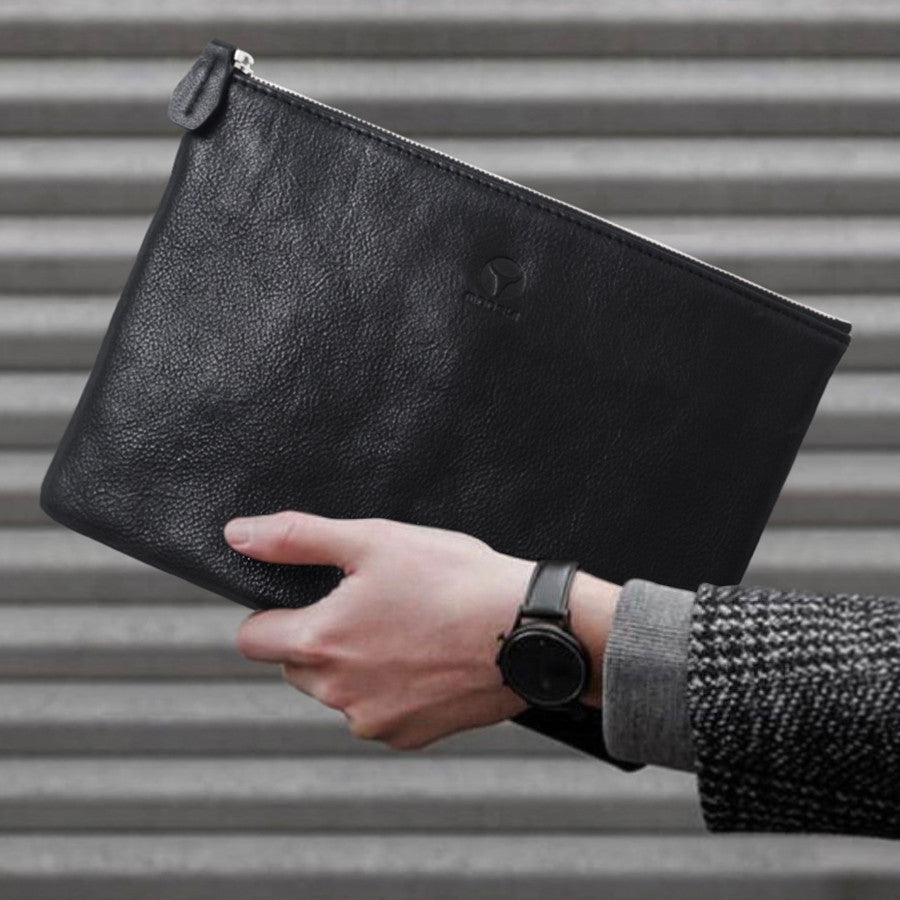 Japanese Craft Soft Leather Men's Handbag - Premium Japanese Leather Men's Handbag - ArtOm_farm™ LEATHER 