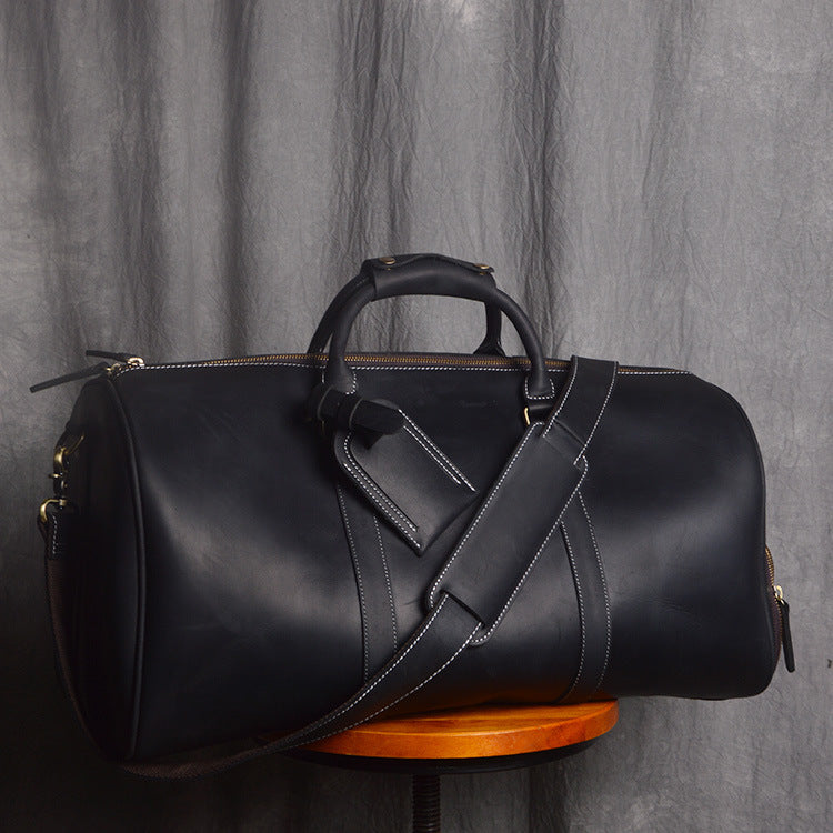 Retro Men's Leather Luggage Bag in Crazy Horse Leather - European and American Style - ArtOm_farm™ LEATHER