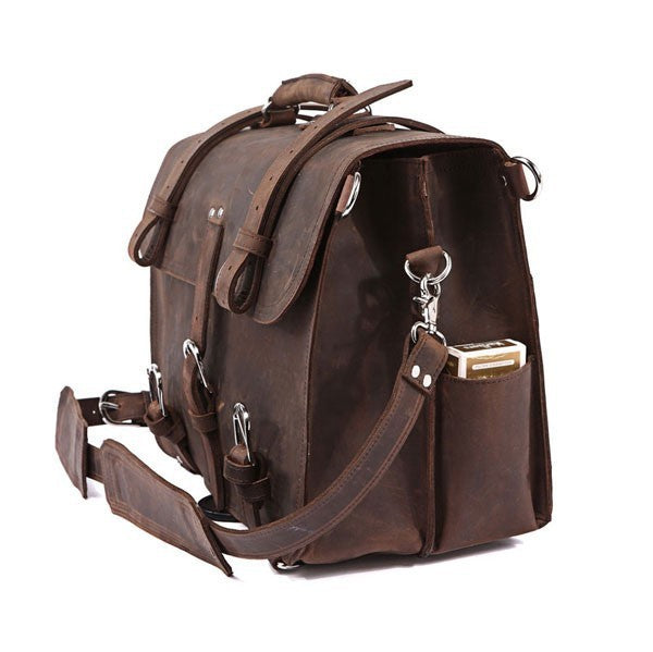 Retro Leather Traveling Bag for Men - Crazy Horse Leather Travel Bag - ArtOm_farm™ LEATHER