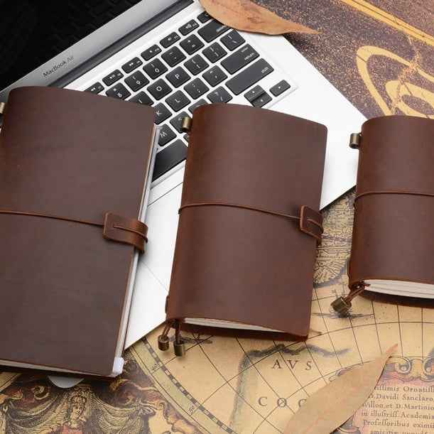 Vintage Leather Notebook - Timeless Writing Experience with Crazy Horse Leather Design - ArtOm_farm™ LEATHER
