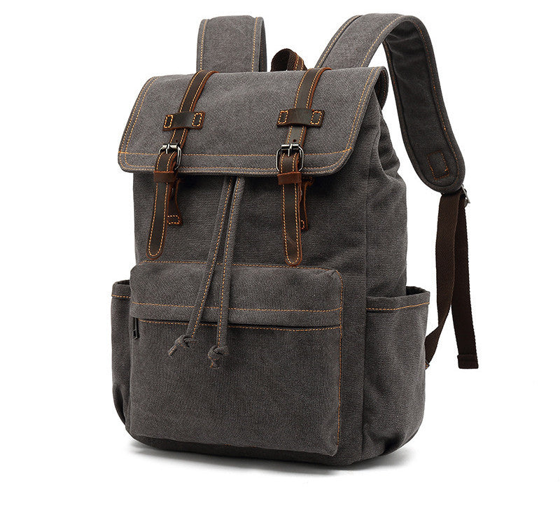 Men's Vintage Leather Backpack - Crazy Horse Leather Outdoor Travel Canvas Bag - ArtOm_farm™ LEATHER 