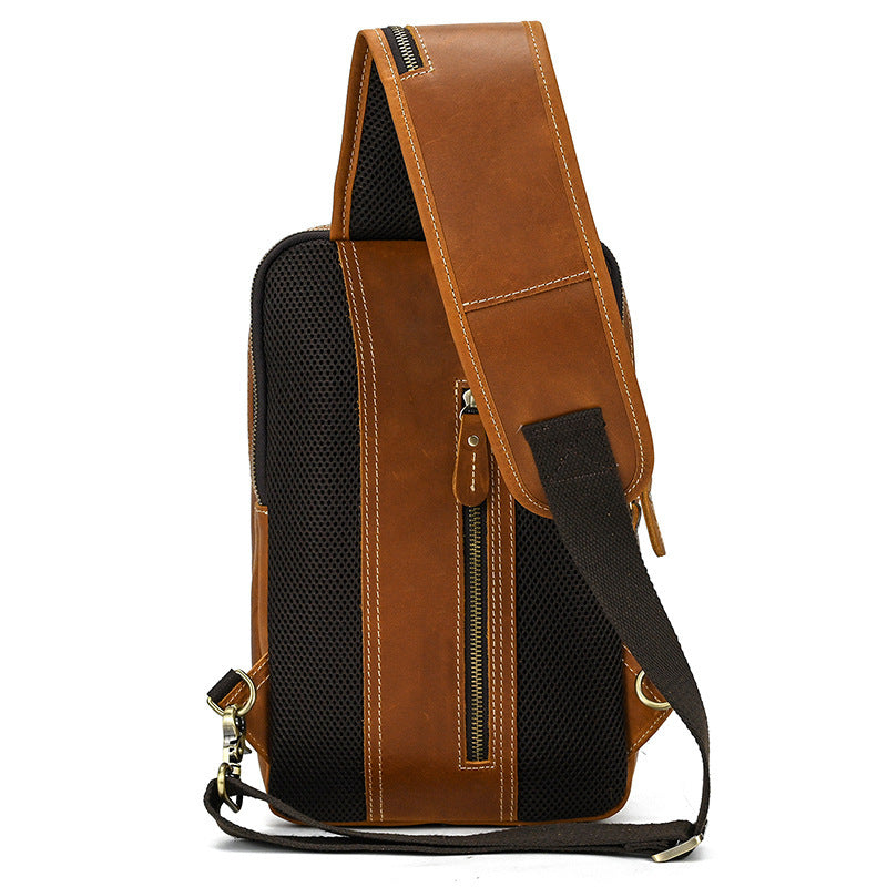 Men's Retro Shoulder Bag - Crazy Horse Skin Shoulder Bag - ArtOm_farm™ LEATHER
