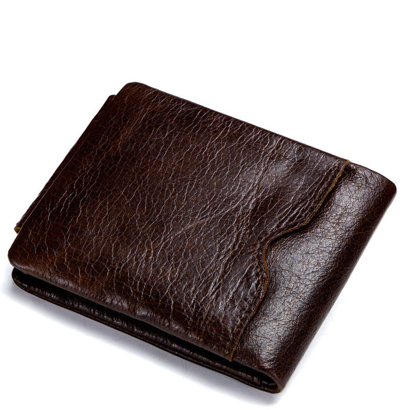 Brown leather wallet on a white background