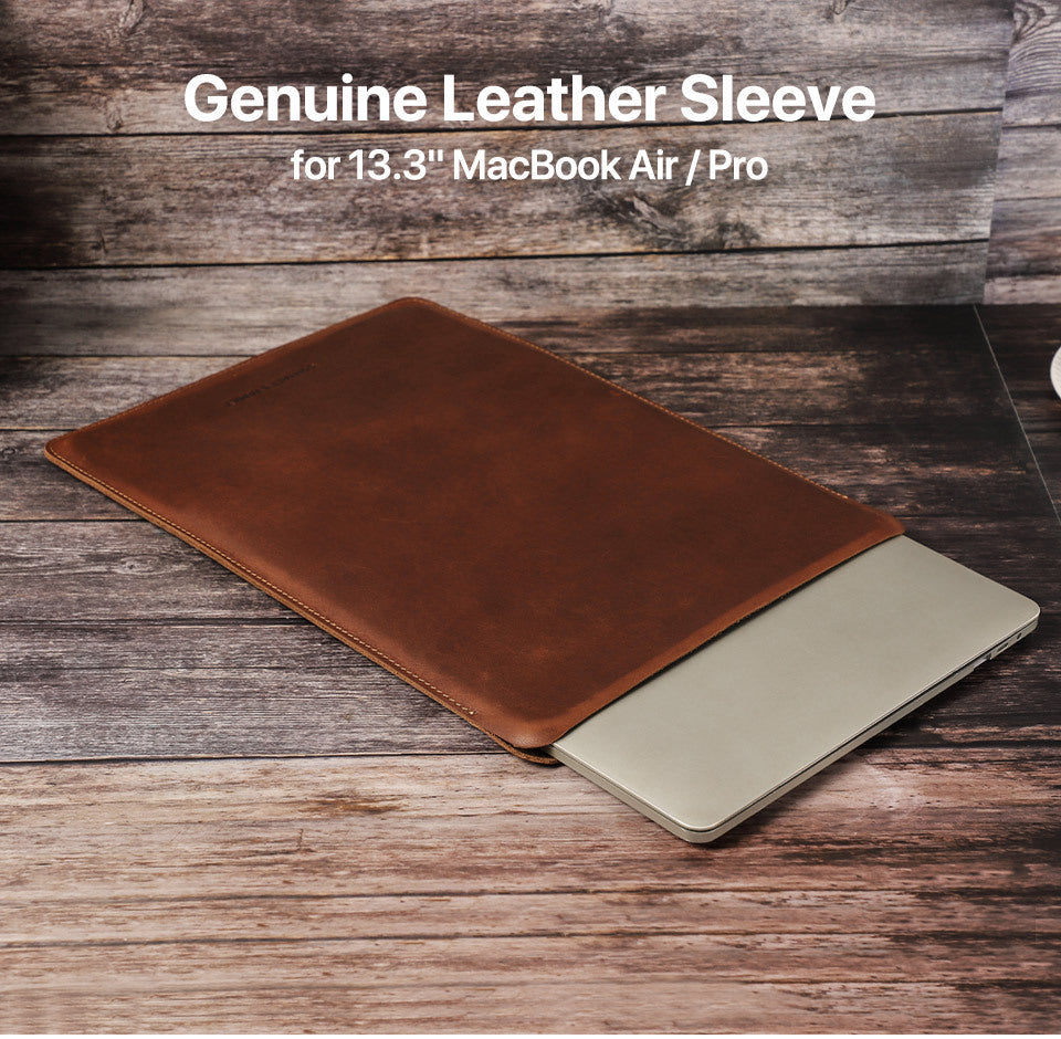 MacBook Pro 13.3 Leather Case - Compatible Crazy Horse Leather Protective Cover - ArtOm_farm™ LEATHER 