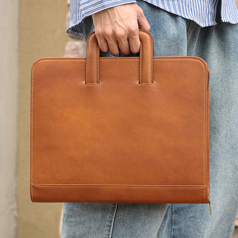 Crazy Horse Leather Laptop Case for 13.3 Inch Computers - Portable Retro Style - ArtOm_farm™ LEATHER