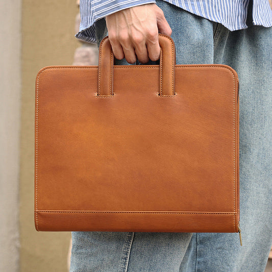 Crazy Horse Leather Laptop Case for 13.3 Inch Computers - Portable Retro Style - ArtOm_farm™ LEATHER