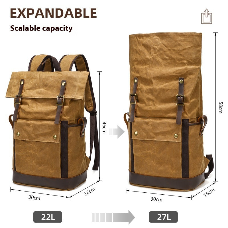 Horse Leather Waterproof Backpack - Multifunctional Outdoor Gear, Waterproof & Durable - ArtOm_farm™ LEATHER 