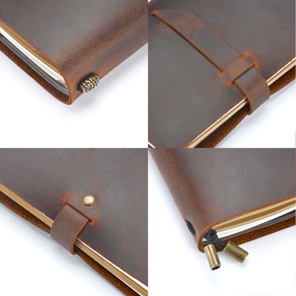 Vintage Leather Diary - Genuine Crazy Horse Leather Journal in Vintage Style - ArtOm_farm™ LEATHER