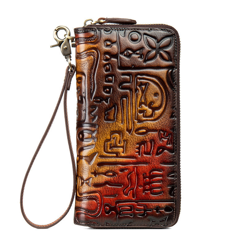 Women's Vintage Leather Wallet - Casual Chic Style - ArtOm_farm™ LEATHER 