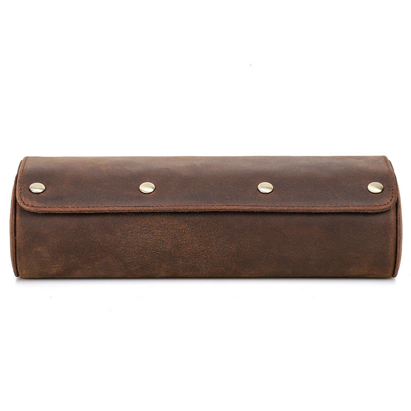 Retro Leather Watch Storage Box Three Pack - Stylish Crazy Horse Design - ArtOm_farm™ LEATHER
