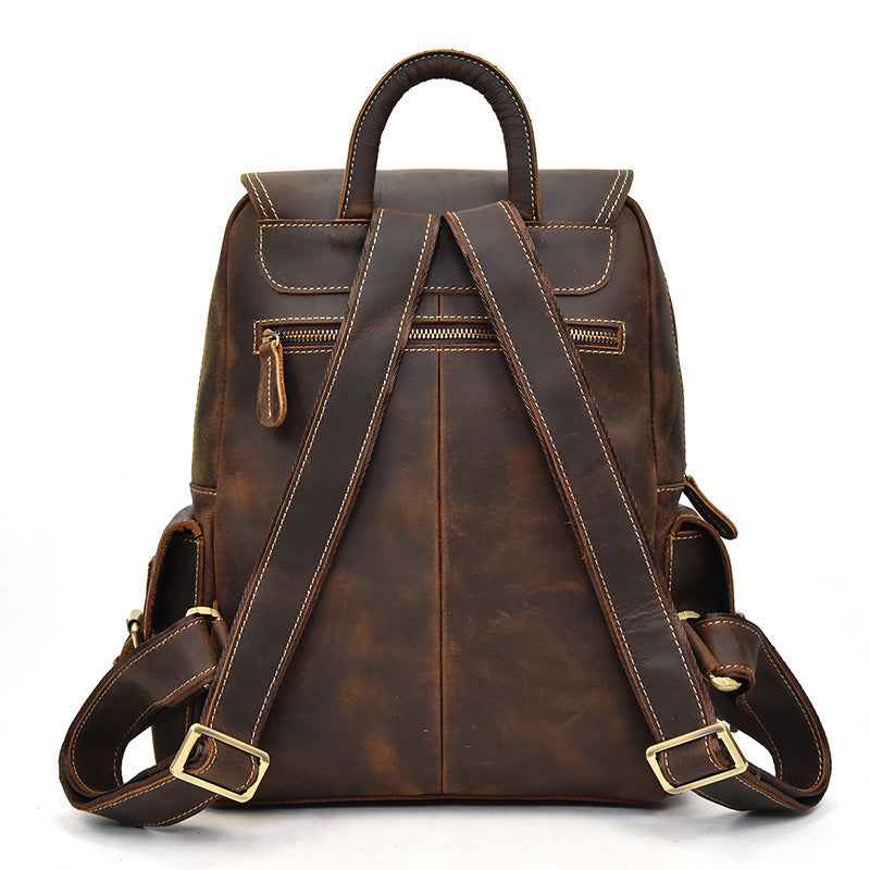 Crazy Horse Leather Men's Retro Shoulders - Classic Style & Durability