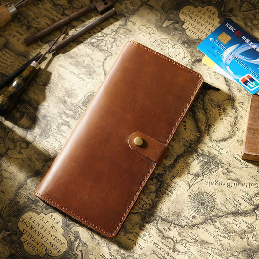 Crazy Horse Leather Wallet for Women - Multi-functional Retro Purse & Men's Long Clutch - ArtOm_farm™ LEATHER 