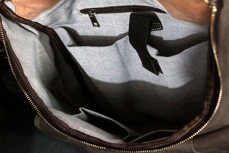 Men's Retro Leather Backpack - Crazy Horse Casual Style - ArtOm_farm™ LEATHER