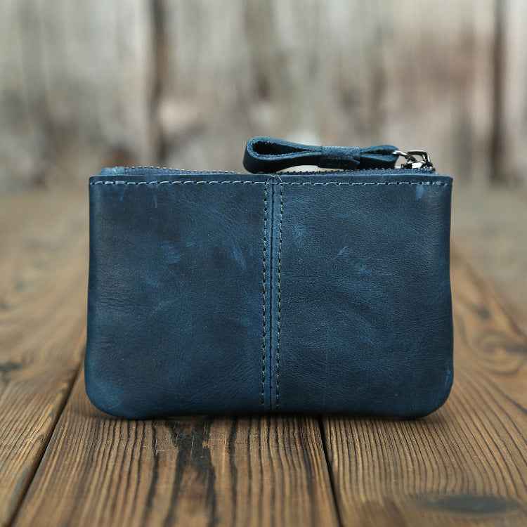 Men's Retro Leather Coin Purse in Crazy Horse Leather