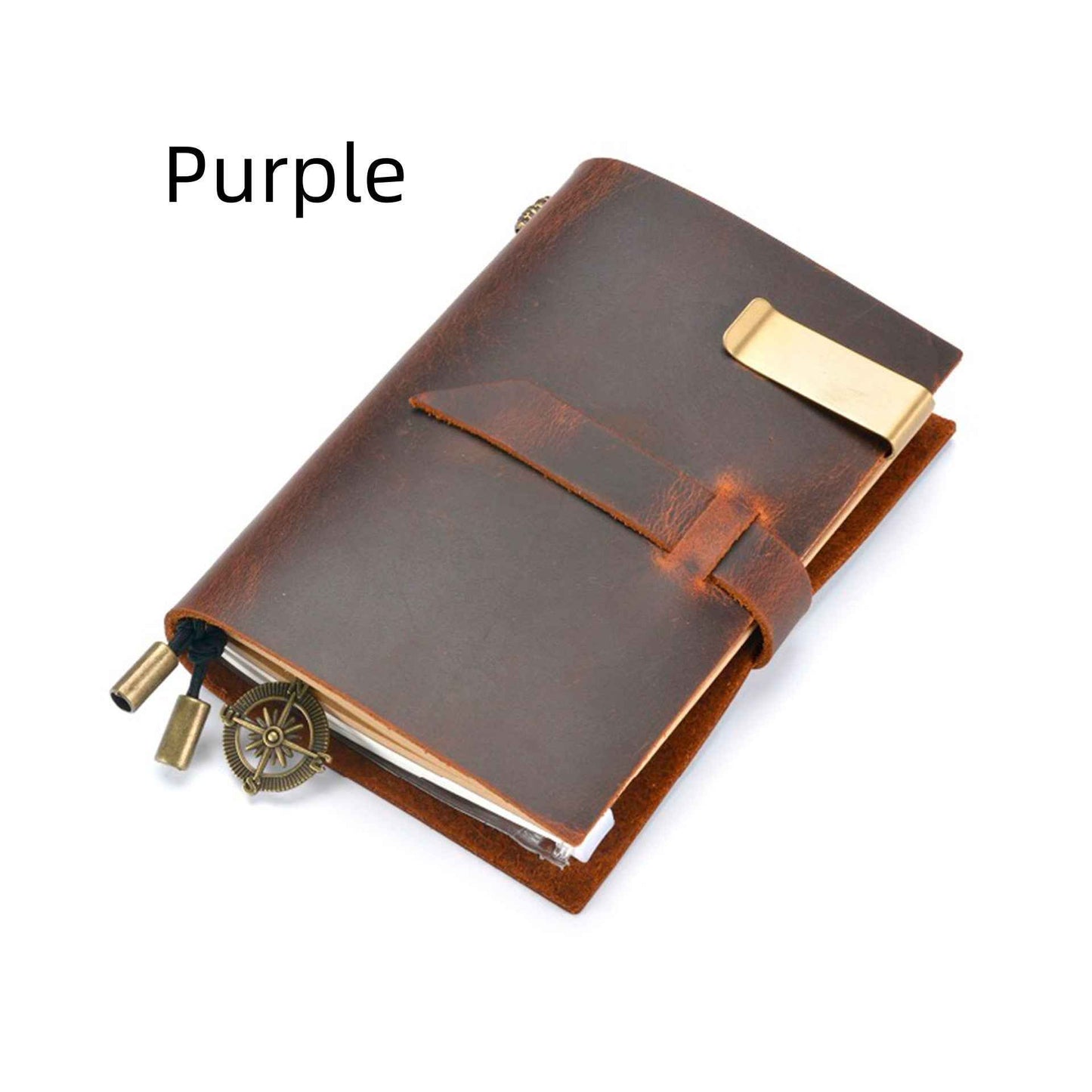 Vintage Leather Diary - Genuine Crazy Horse Leather Journal in Vintage Style - ArtOm_farm™ LEATHER