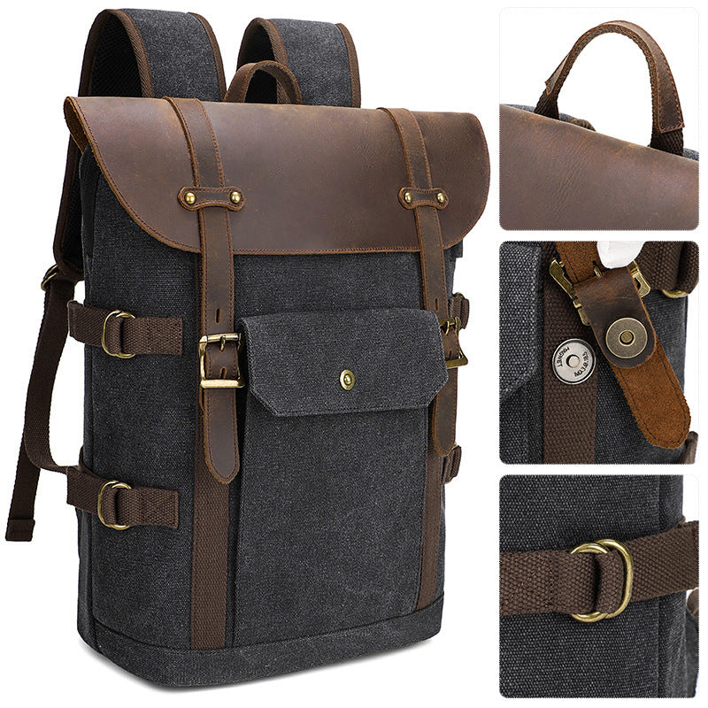 European American Leather Backpack - Crazy Horse Leather Design - ArtOm_farm™ LEATHER 