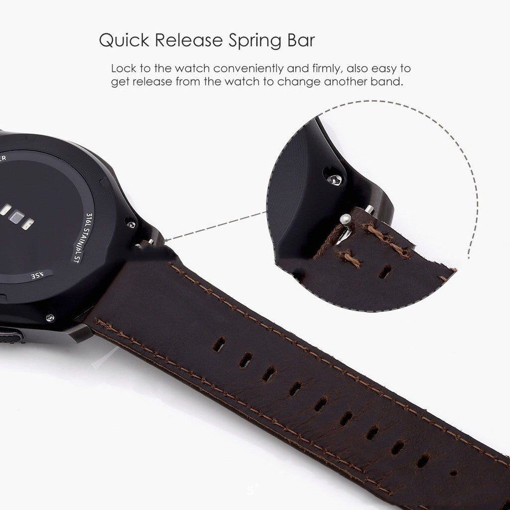 42mm 46mm Leather Strap Crazy Horse Pattern - Stylish & Durable Watch Band - ArtOm_farm™ LEATHER 
