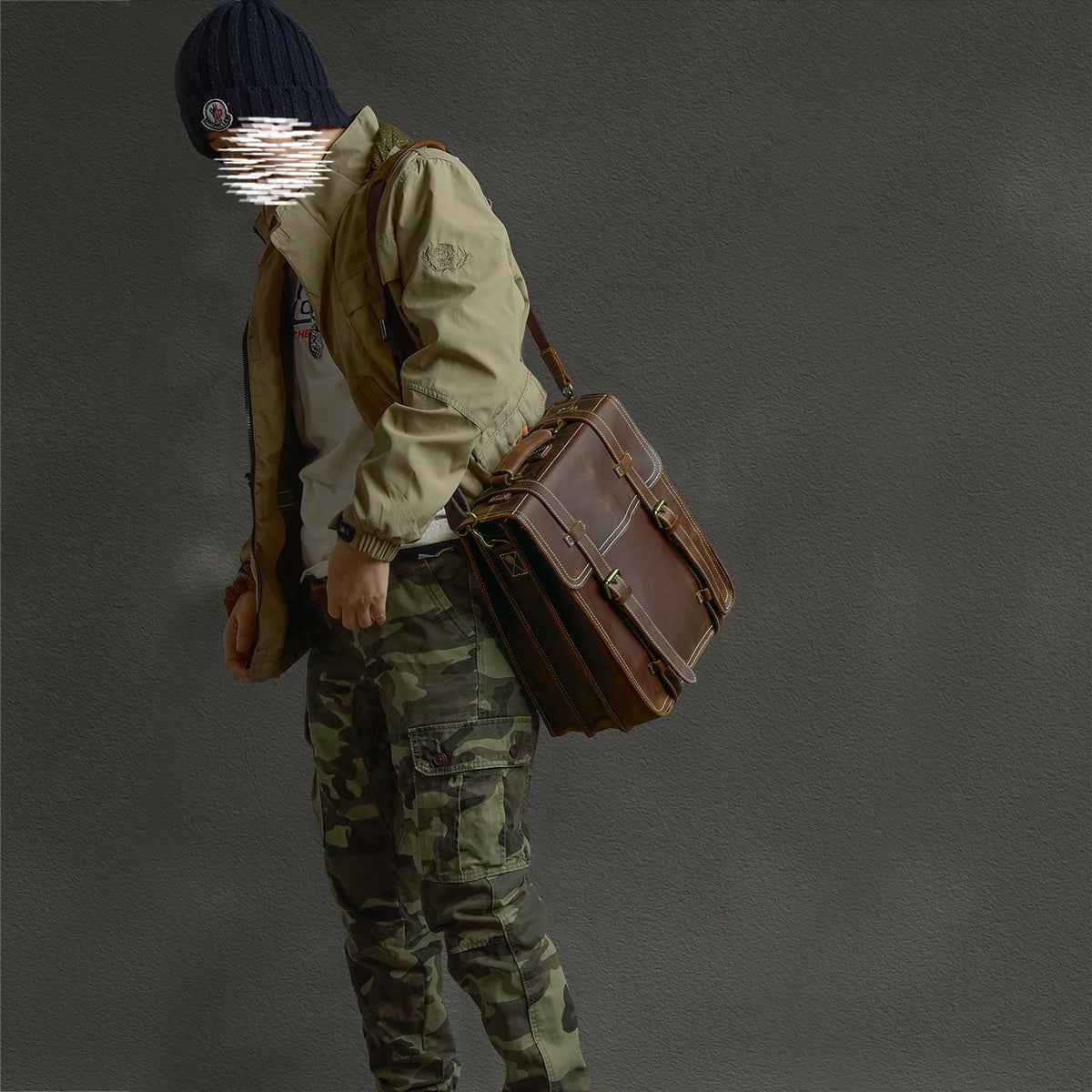 Multifunctional Vintage Leather Backpack in Crazy Horse Leather Design
